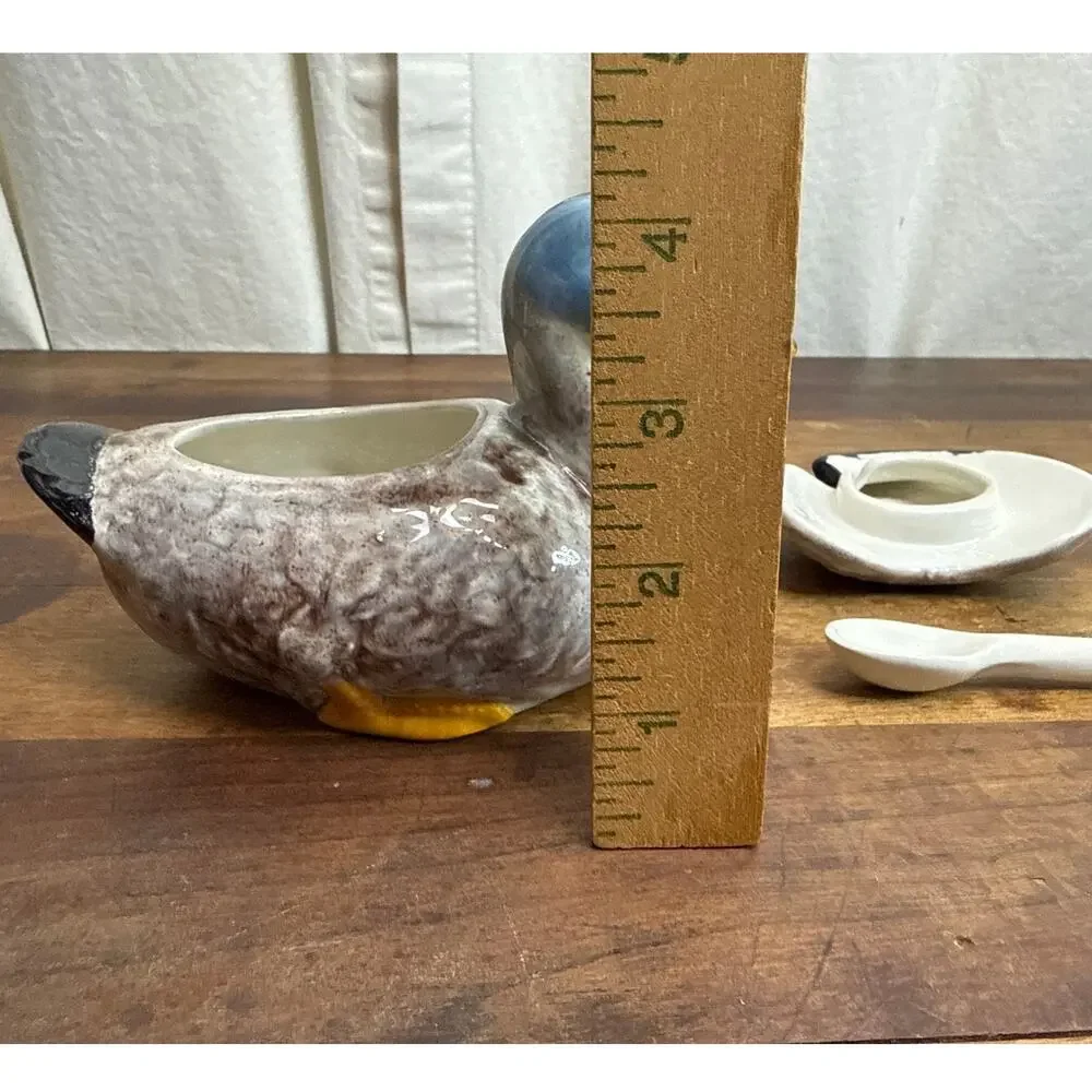 Bordallo Pinheiro Portugal Lidded Duck Majolica Pottery Tureen Condiment Server